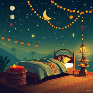 Artistic representation for Amazon's ultimate 2024 great indian festival sale: slumber in style with up