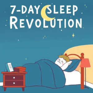 Artistic representation for "7-day sleep revolution: conquering insomnia with simple s