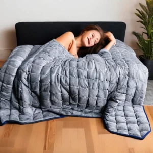 Artistic representation for Get cozy this fall with 5 top weighted blanket Labor Day deals. ##