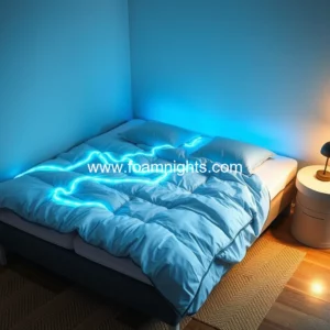 Artistic representation for Electric blanket placement: under or over mattress topper?