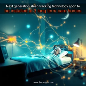 Artistic representation for Next generation sleep tracking technology soon to be installed at 3 long term care homes