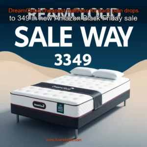 Artistic representation for DreamCloud cheapest mattress for back pain drops to 349 in new Amazon Black Friday sale