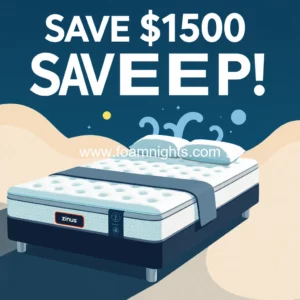 Artistic representation for Zinus cooling mattresses: save $500 on your sleep investment!