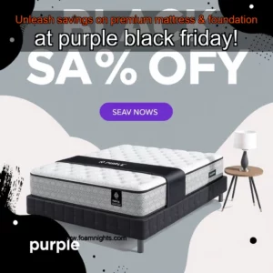 Artistic representation for Unleash savings on premium mattress & foundation at purple black friday!