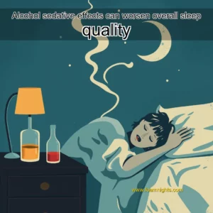 Artistic representation for Alcohol sedative effects can worsen overall sleep quality
