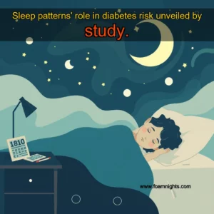 Artistic representation for Sleep patterns' role in diabetes risk unveiled by study.