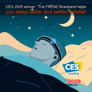 Artistic representation for CES 2025 winner : The FRENZ Brainband helps you sleep faster and perform better
