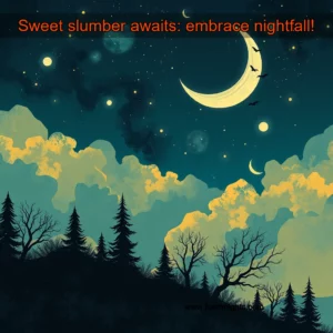 Artistic representation for Sweet slumber awaits: embrace nightfall!