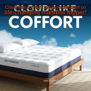 Artistic representation for Cloud-like comfort: amazon discount on life-changing mattress topper!