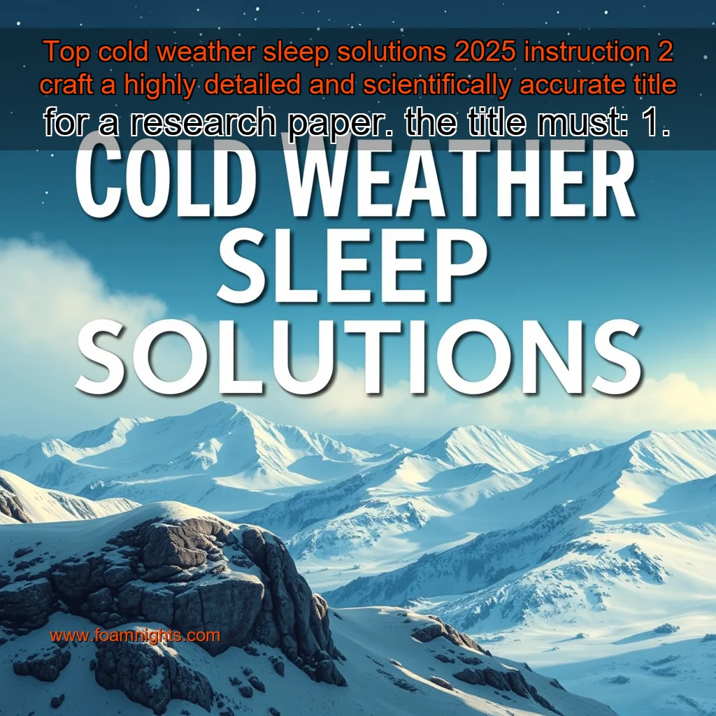 You are currently viewing Top cold weather sleep solutions 2025


 instruction 2

craft a highly detailed and scientifically accurate title for a research paper. the title must:

1.