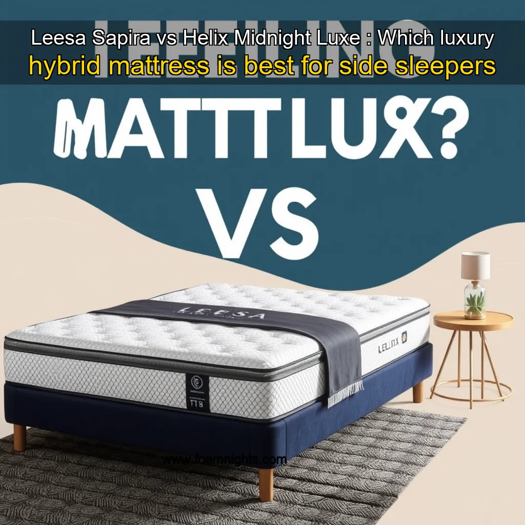 You are currently viewing Leesa Sapira vs Helix Midnight Luxe : Which luxury hybrid mattress is best for side sleepers