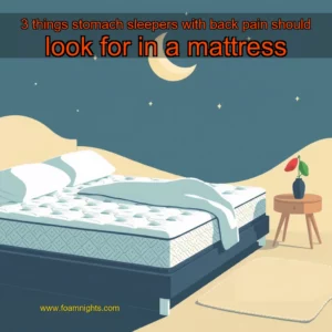 Artistic representation for 3 things stomach sleepers with back pain should look for in a mattress