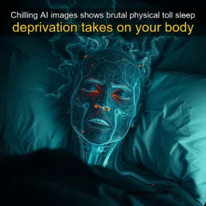 Artistic representation for Chilling AI images shows brutal physical toll sleep deprivation takes on your body