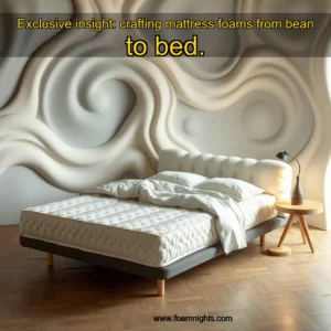 Artistic representation for Exclusive insight: crafting mattress foams from bean to bed.
