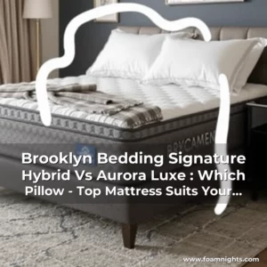 Artistic representation for Brooklyn Bedding Signature Hybrid Vs Aurora Luxe : Which Pillow - Top Mattress Suits Your Sleep ? 5 Reasons To Choose Brooklyn Bedding Signature Hybrid Over Aurora Luxe!